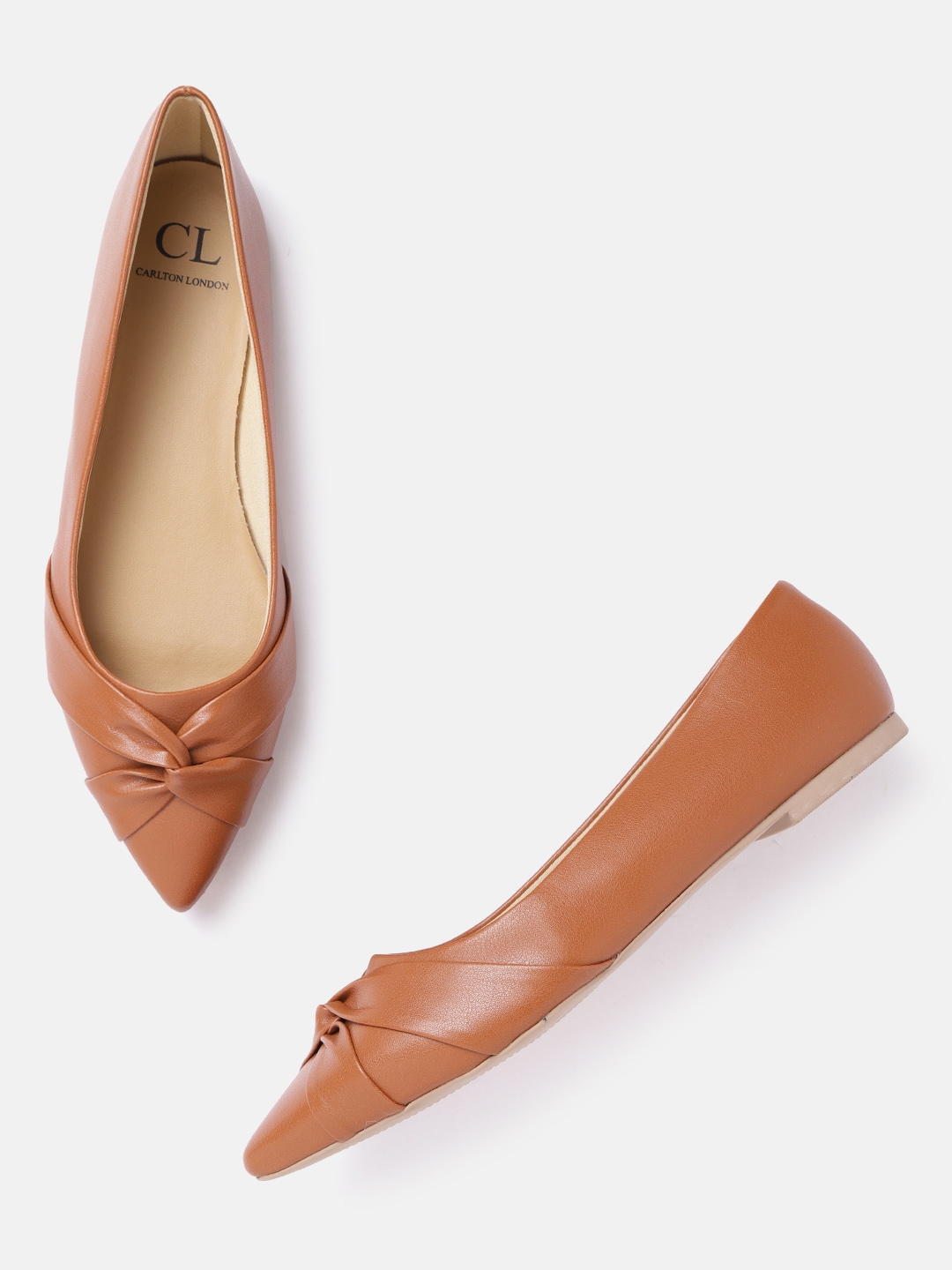 Tan ballerina sale shoes