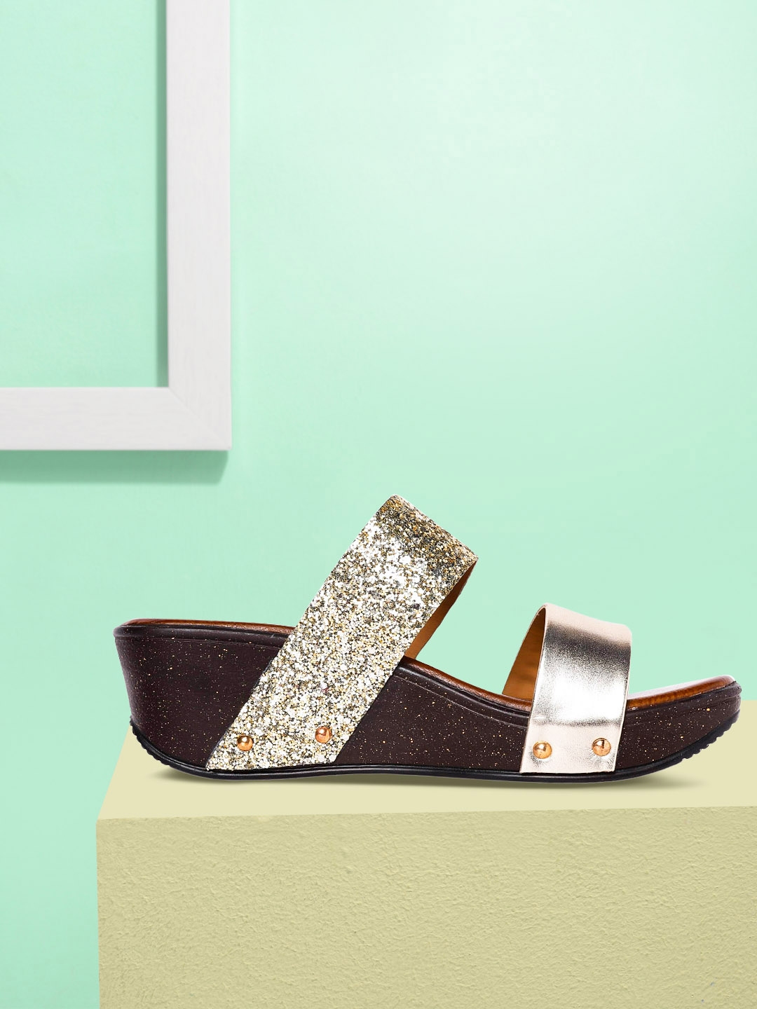 Glitter discount wedge heels