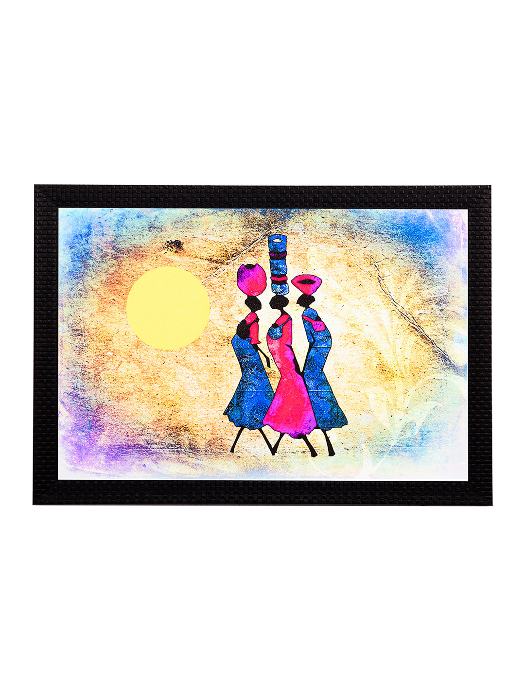 eCraftIndia Tribal Women Paper Wall Rectangle Paintings Wall Art - 14 x 11 in