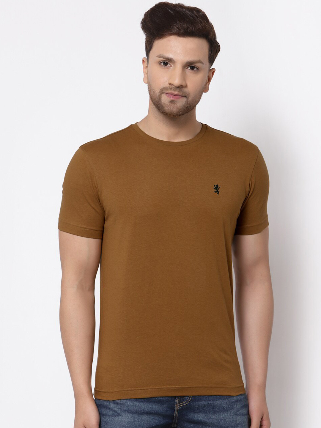 Red Tape Men Brown T-shirt