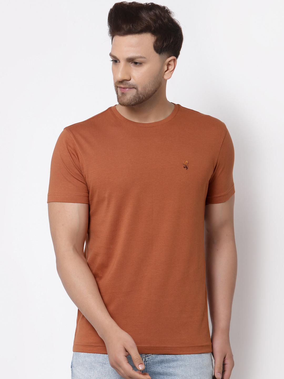 Red Tape Men Tan-Coloured T-shirt