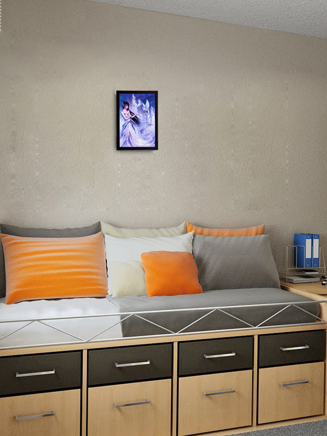 eCraftIndia Multicoloured Girl UV Wall Painting