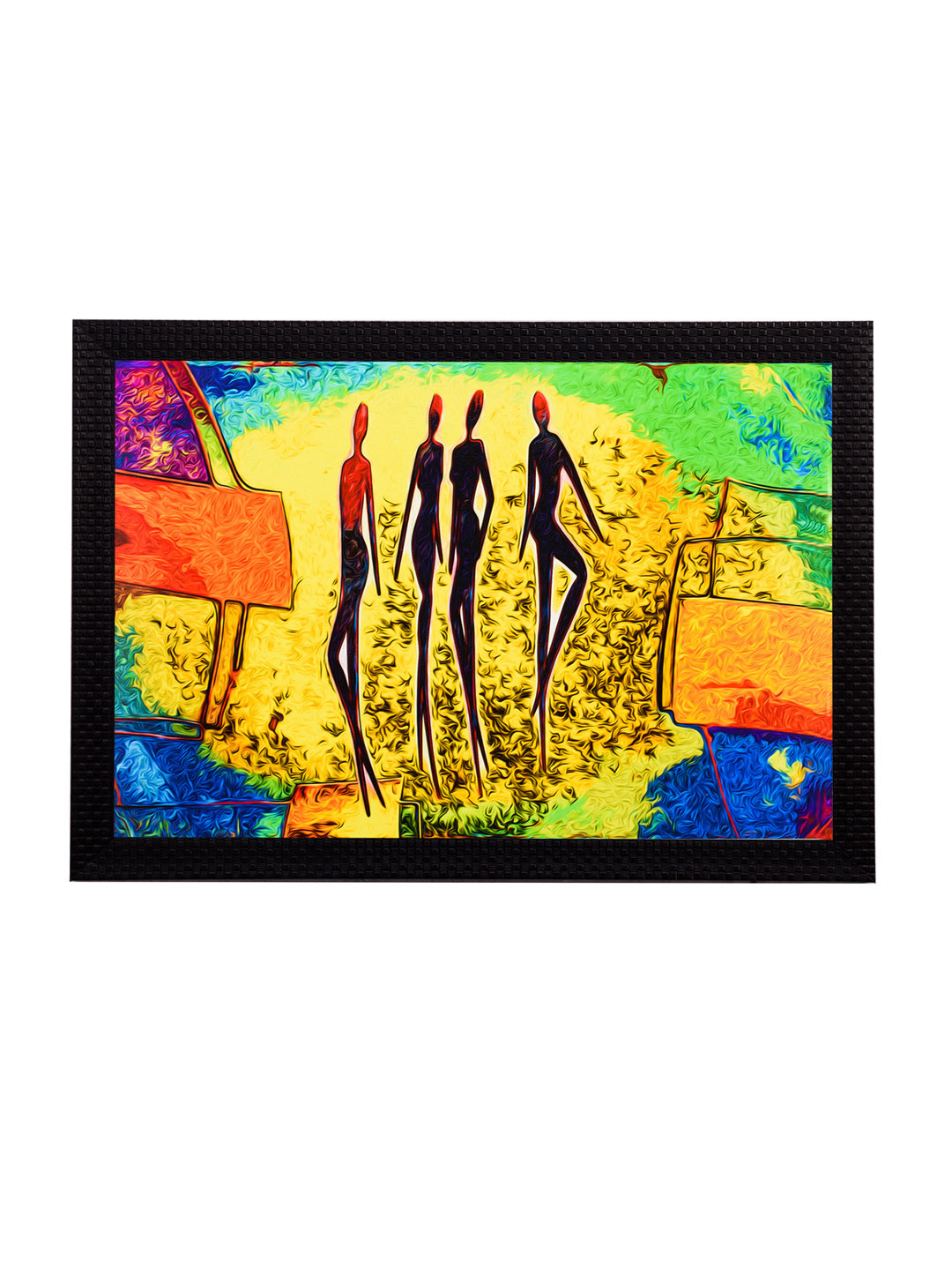 eCraftIndia Abstract Art Synthetic Wood Wall Rectangle Paintings Wall Art - 14 x 11 in