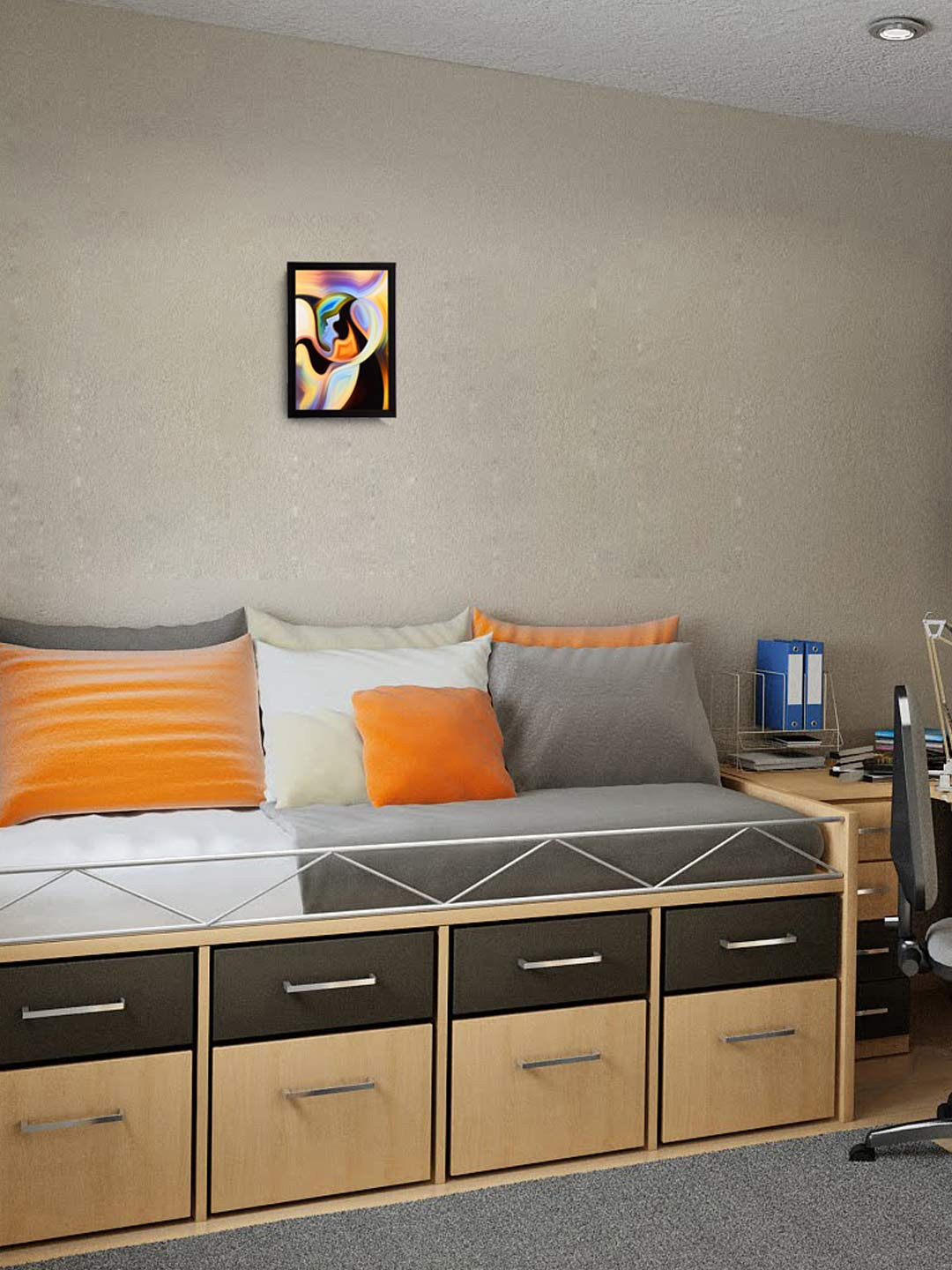 eCraftIndia Multicoloured Abstract Image Framed Wall Painting