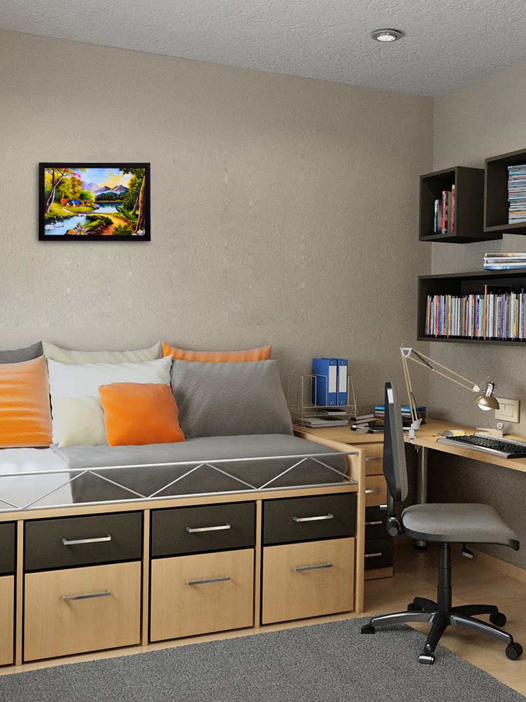 eCraftIndia Paper Wall Rectangle Paintings Wall Art -17 x 14 In