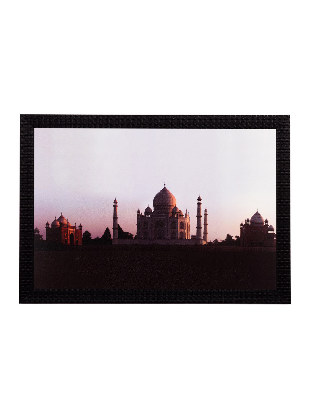 eCraftIndia Multicoloured Taj Mahal Satin Matt Texture Framed Artwork