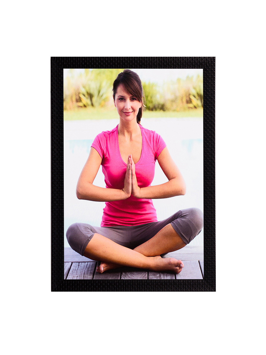 eCraftIndia Yoga Paper Wall Rectangle Paintings Wall Art -14 x 11 in