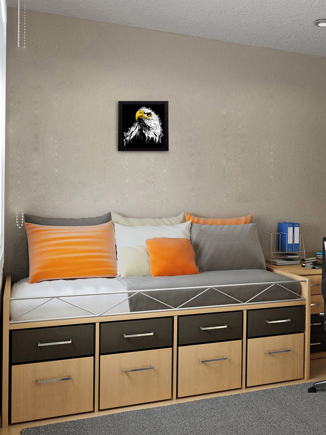 eCraftIndia Abstract Eagle Paper Wall Square Paintings Wall Art - 11 x 11 in