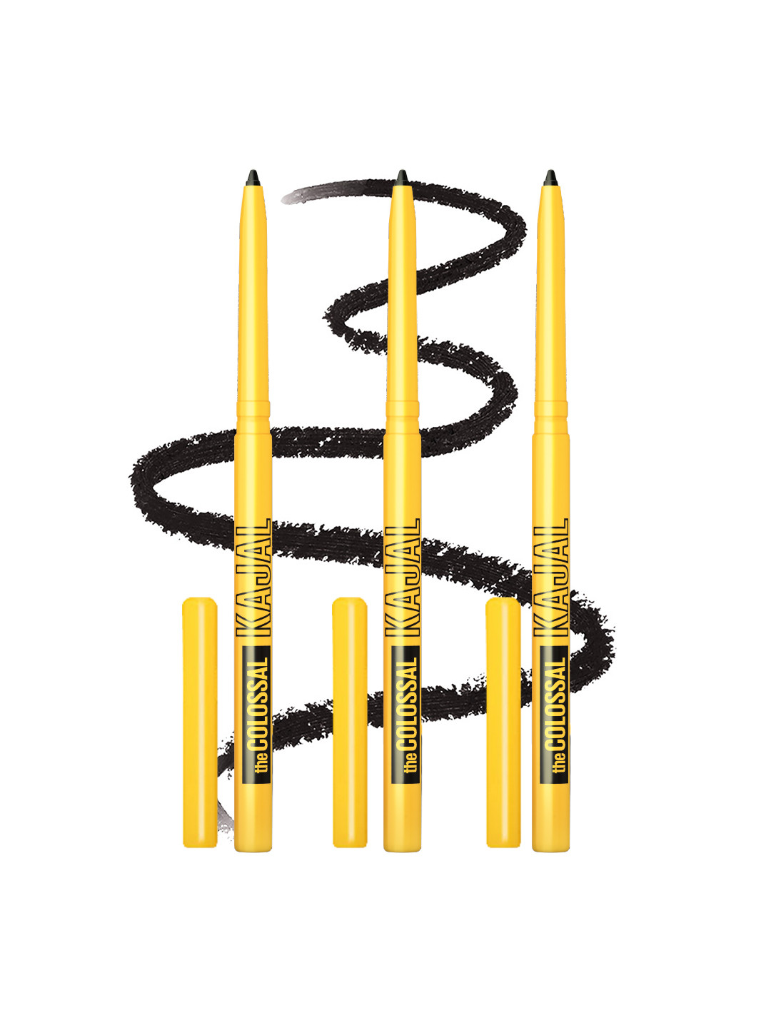 Maybelline New York Set of 3 Smudge Proof Colossal Kajal with Aloe Vera - Deep Black