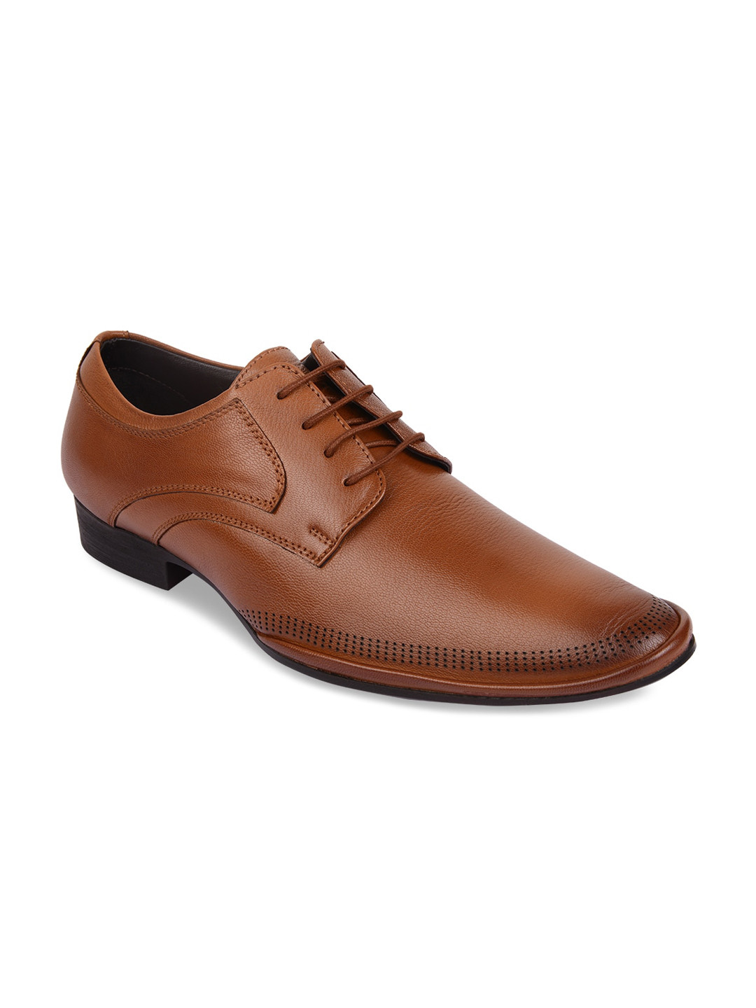 Regal Men Tan Solid Leather Formal Shoes