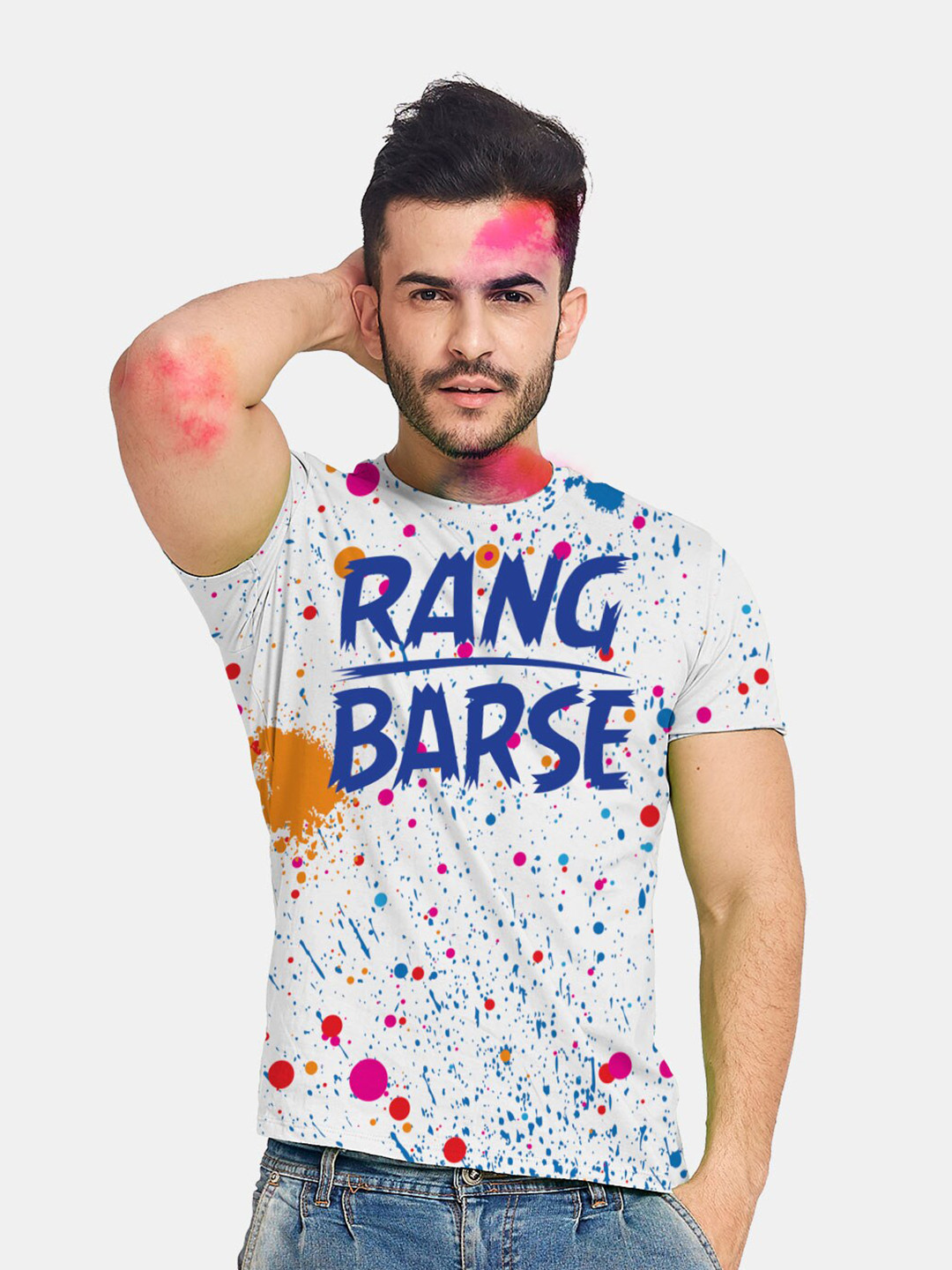 BonOrganik Rang Barse Typography Printed Cotton T-Shirt