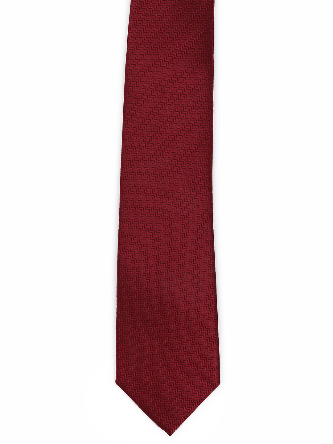 Calvadoss Men Maroon Woven Design Broad Tie