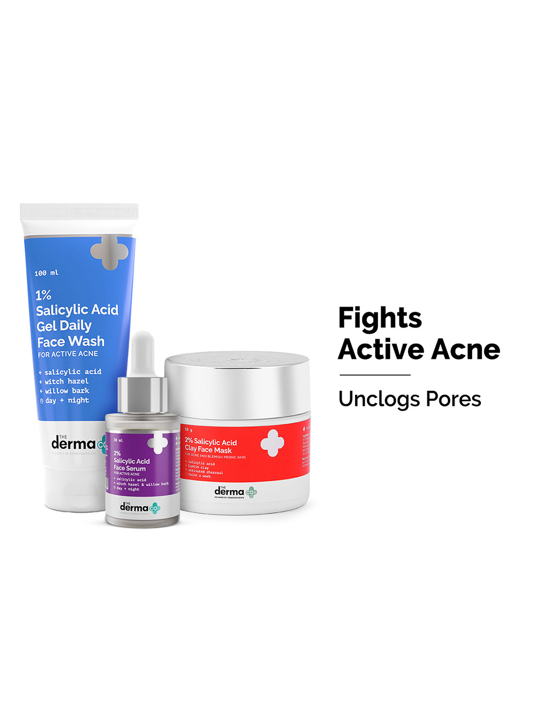 The Derma co. Set of Salicylic Acid Face Wash, Face Mask & Face Serum