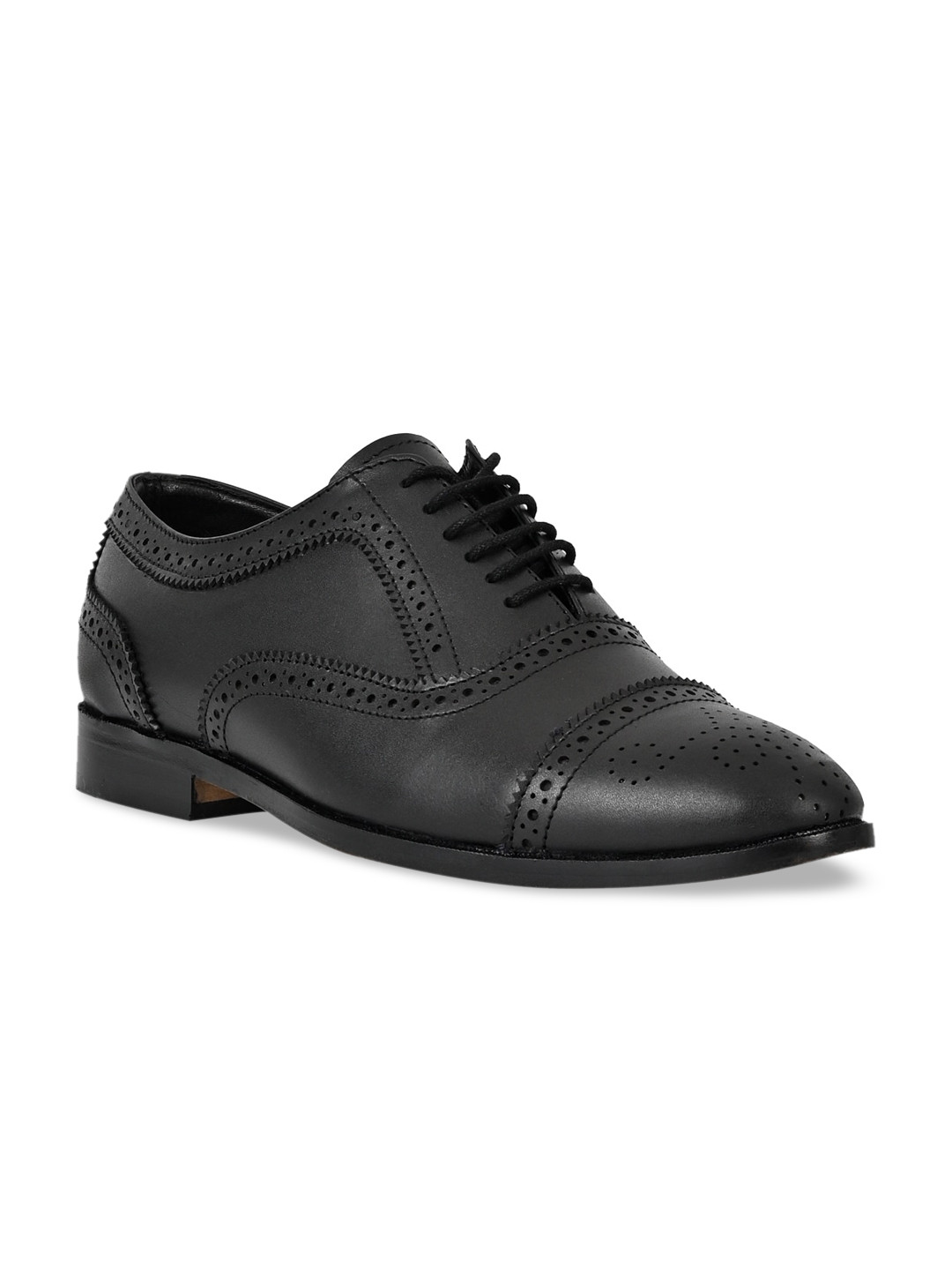 LA BOTTE Men Black Textured Leather Formal Borgues