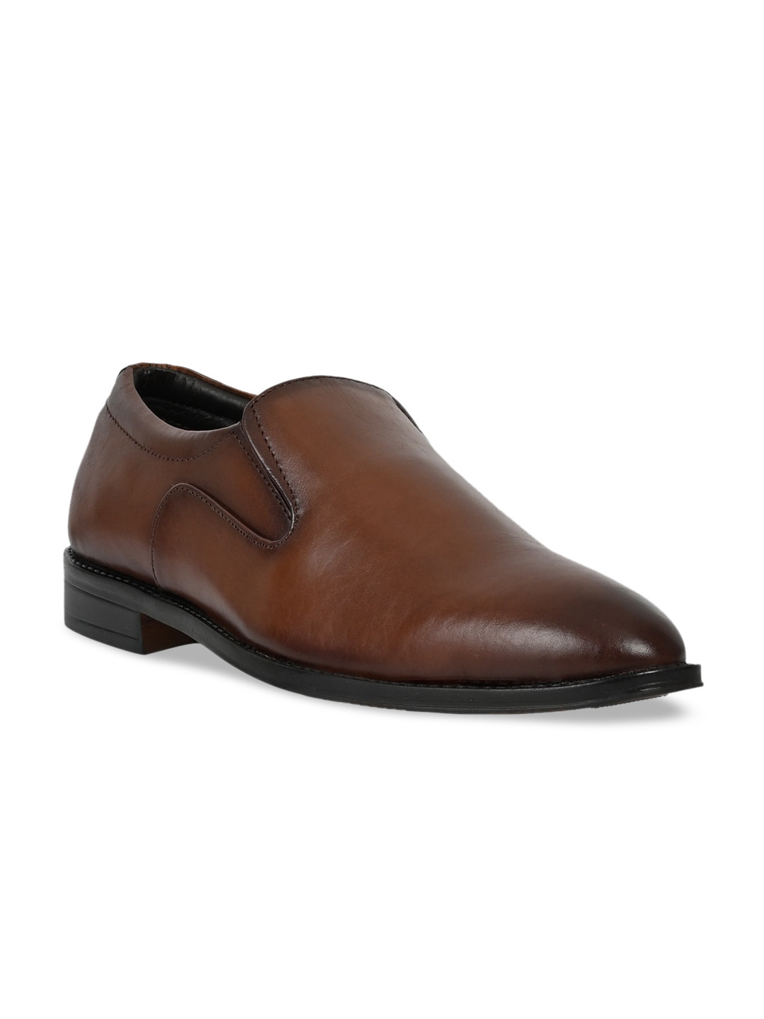 LA BOTTE Men Brown Solid Leather Formal Slip-Ons
