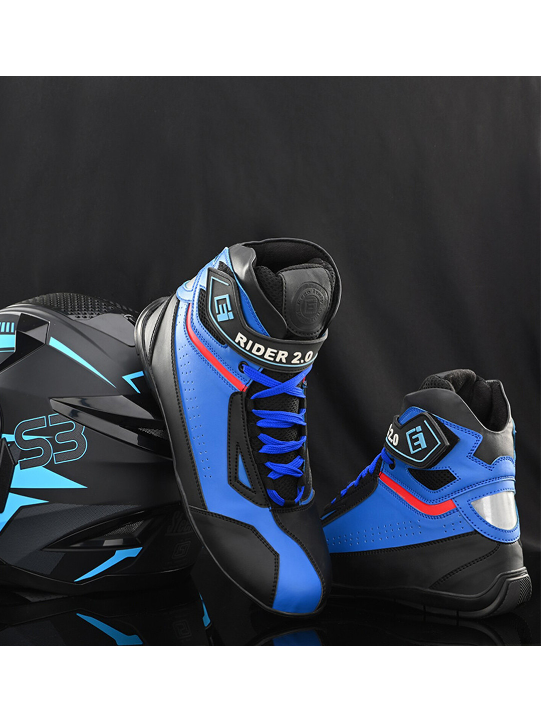Eego Italy Men Blue & Black Rider Shoes