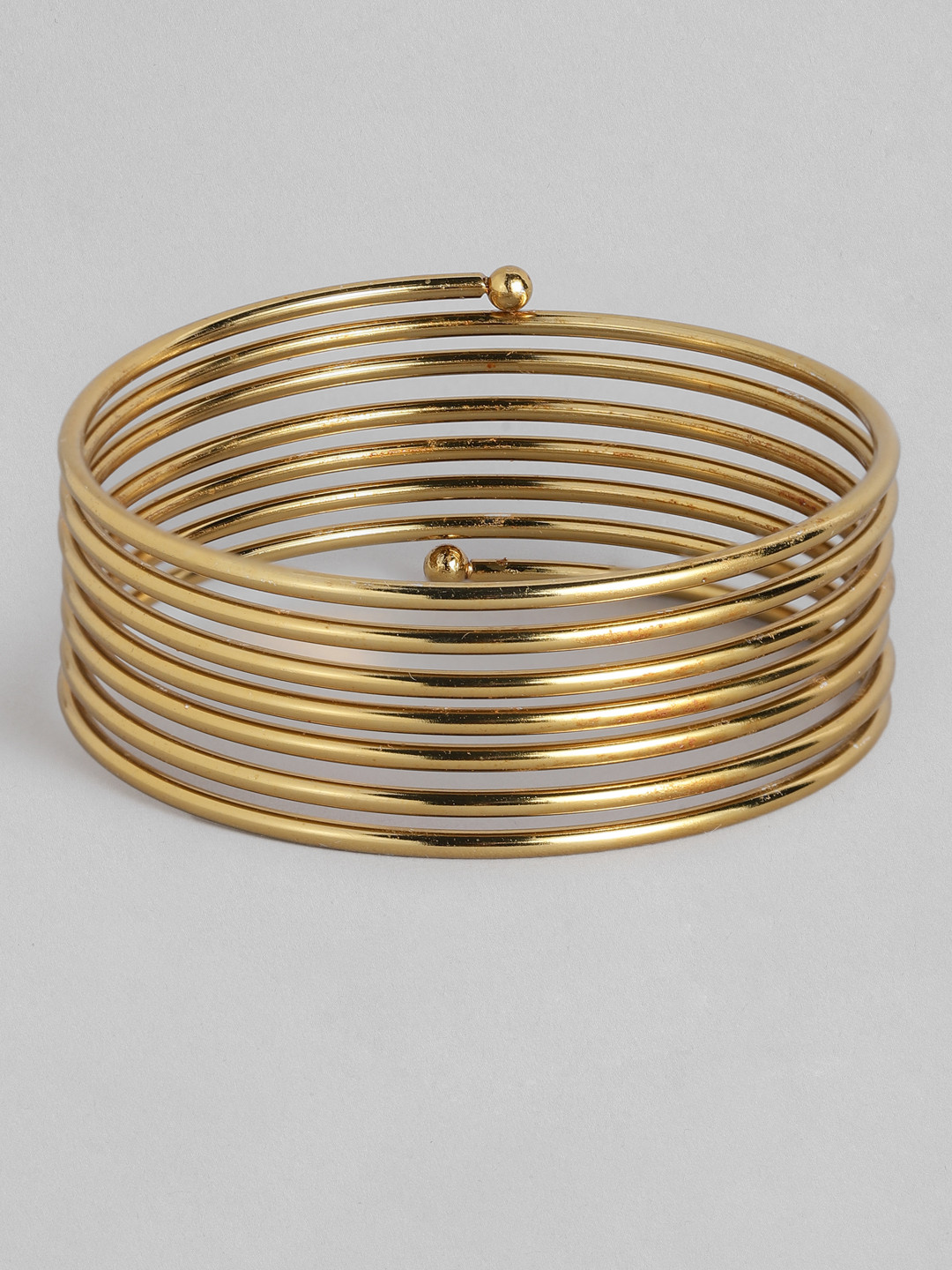 I Jewels Gold Plated Spring Kada Bangle