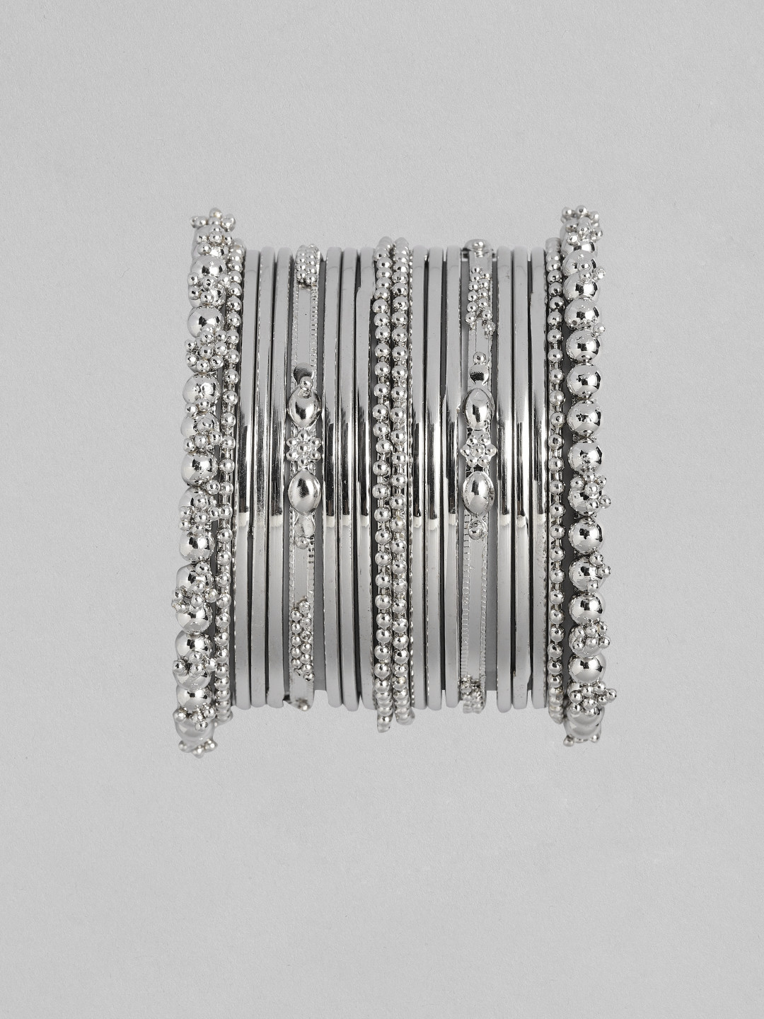 I Jewels Oxidised Silver Plated Chuda Bangles