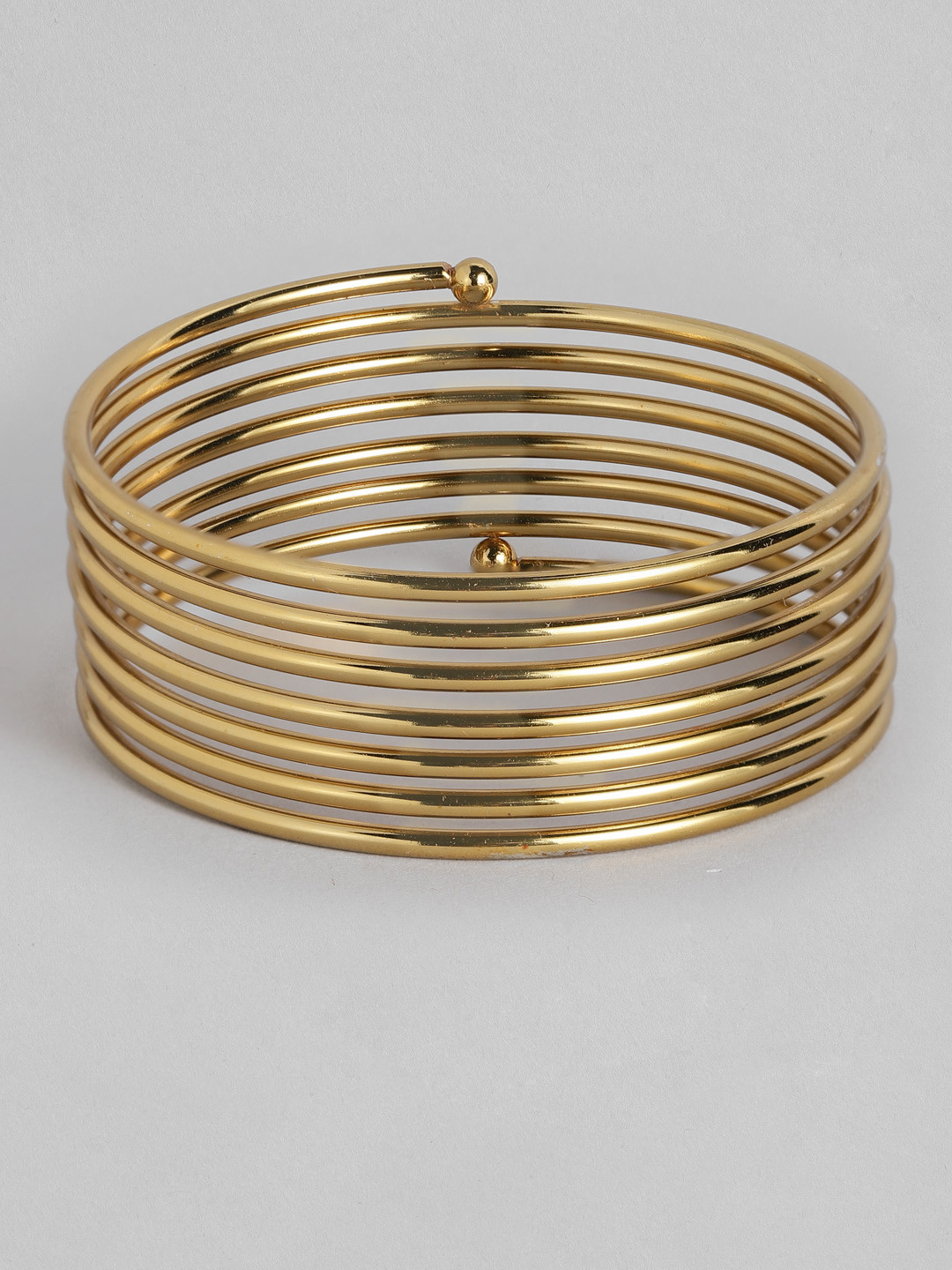 I Jewels Gold Plated Spring Kada Bangle