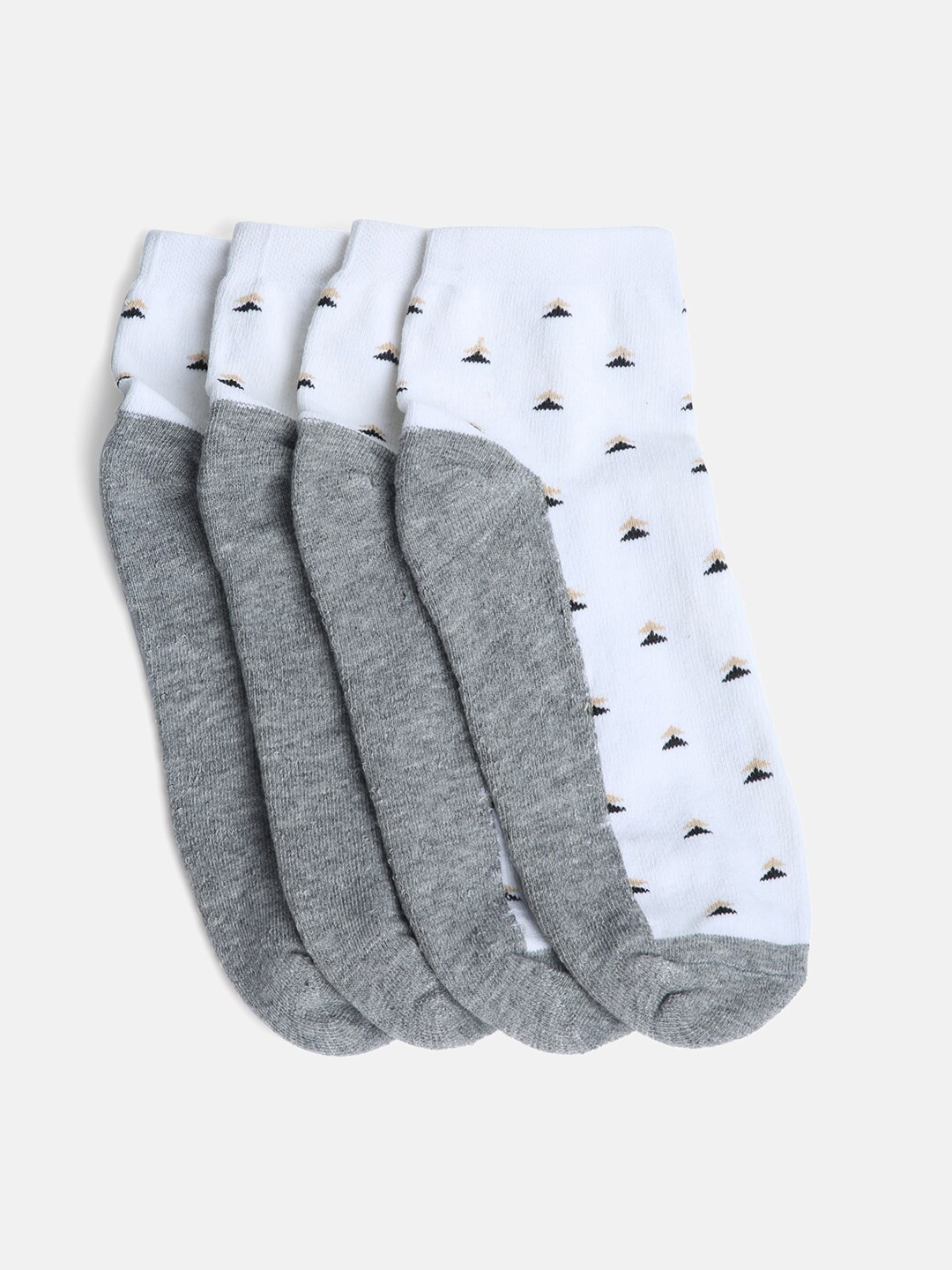 Kolor Fusion Men Pack Of 4 White Ankle-Length Socks