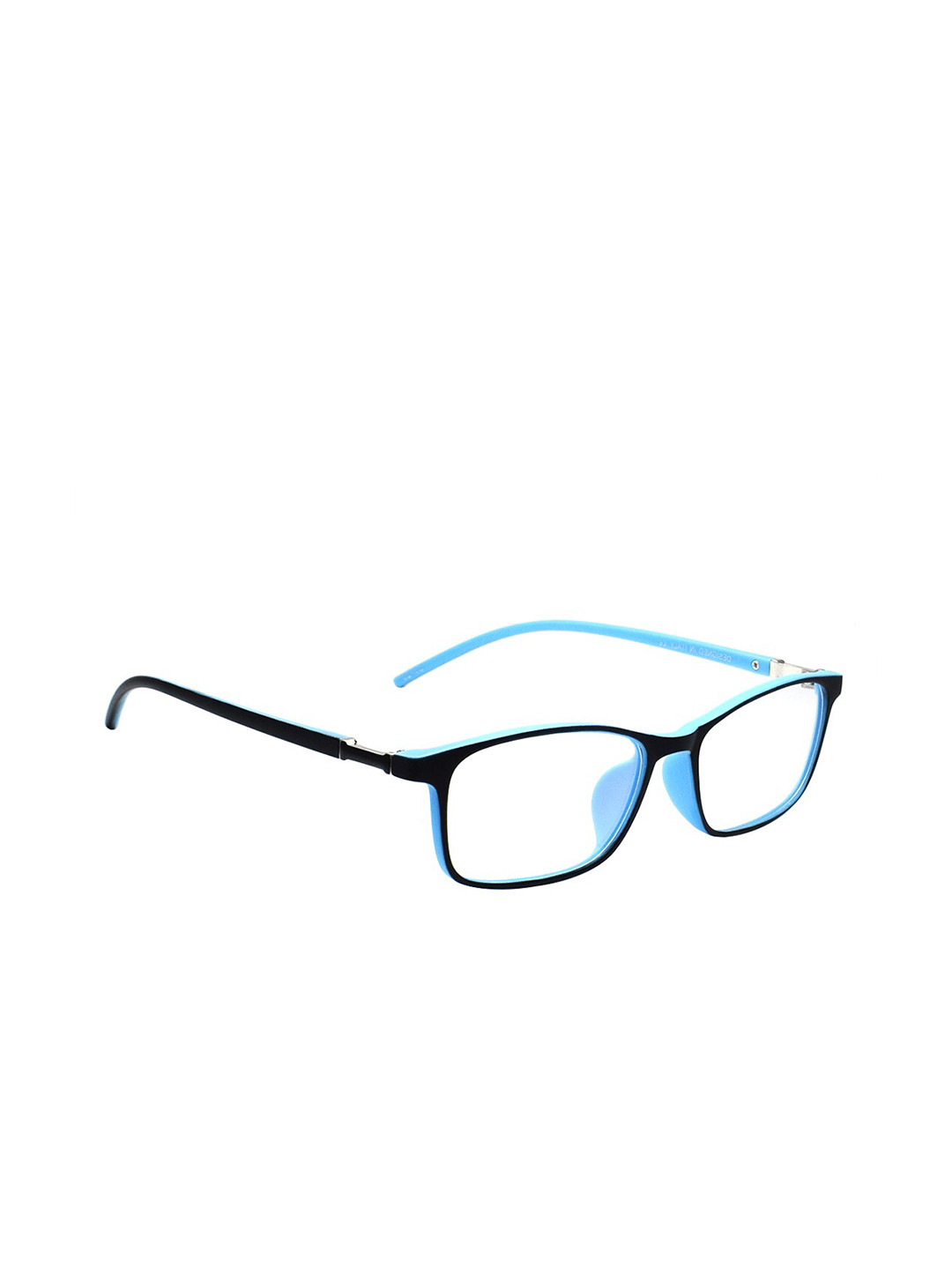 Peter Jones Eyewear Unisex Black & Blue Full Rim Rectangle  Anti Glare Computer Frames