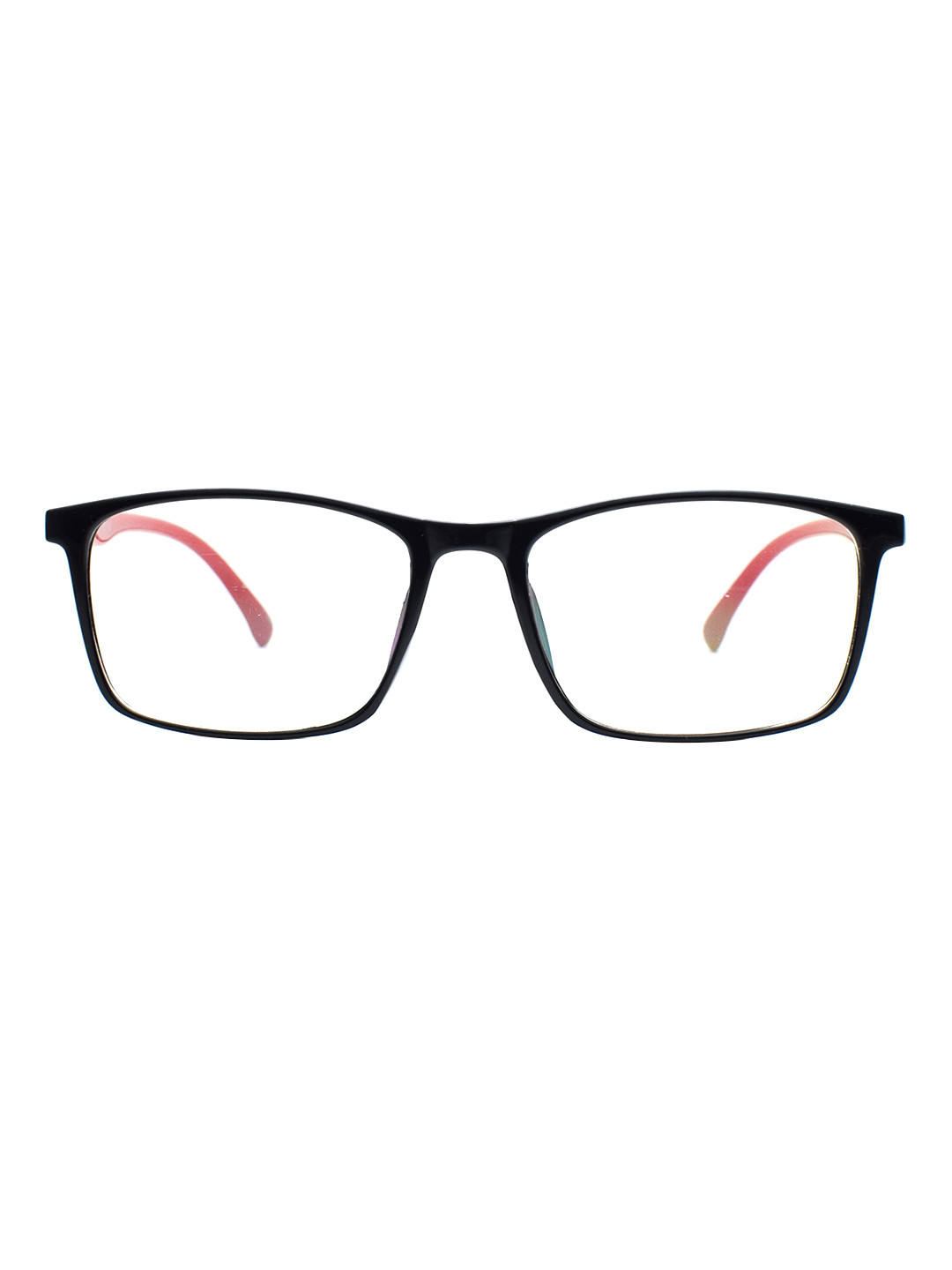 Peter Jones Eyewear Unisex Black & Red Full Rim Rectangle Frames