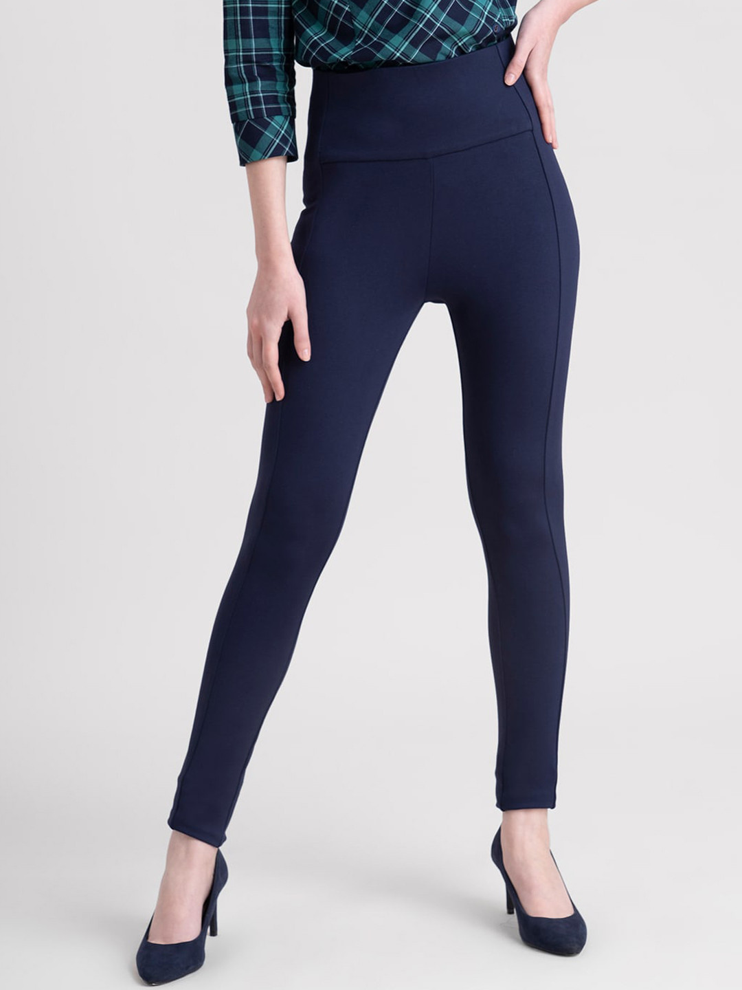 FableStreet Women LivIn Slim Fit High-Rise Trousers