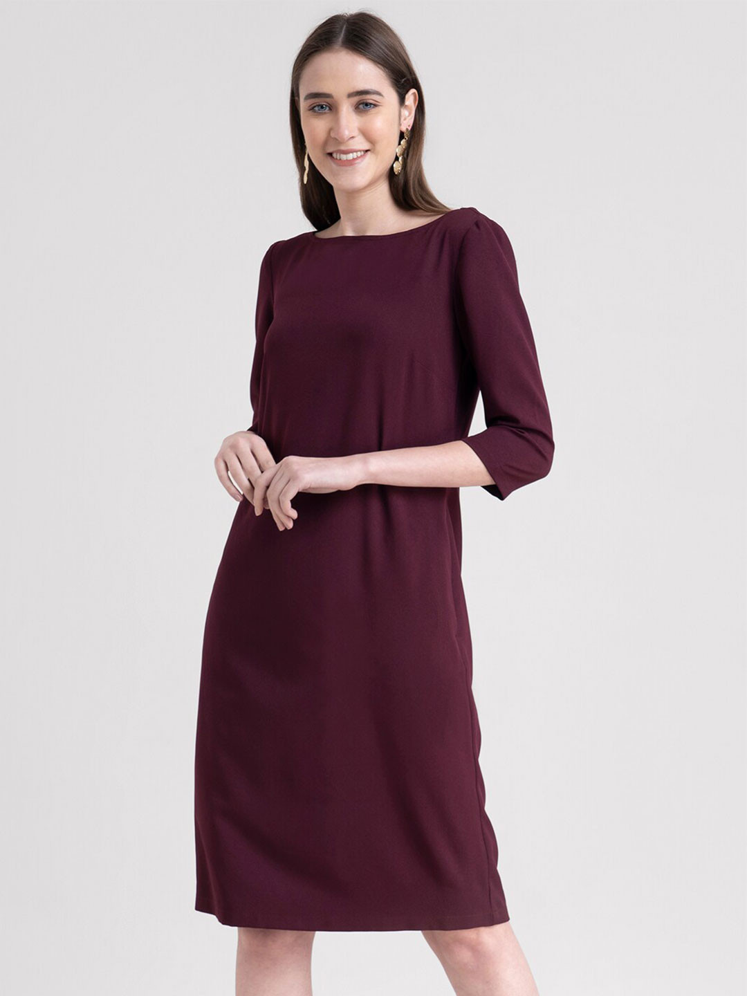 FableStreet Maroon Formal Sheath Women Dress