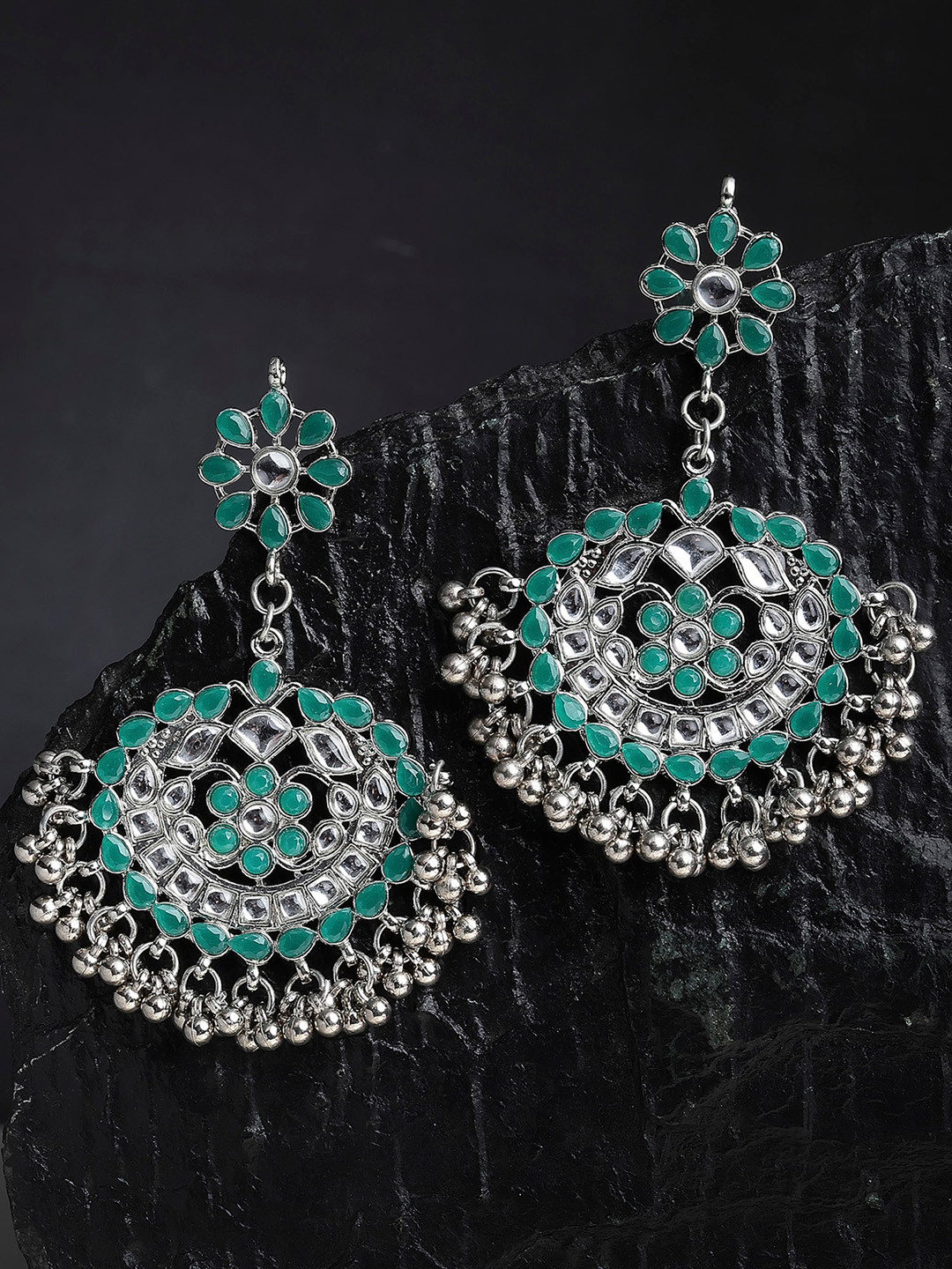 KARATCART Green Classic Chandbalis Earrings