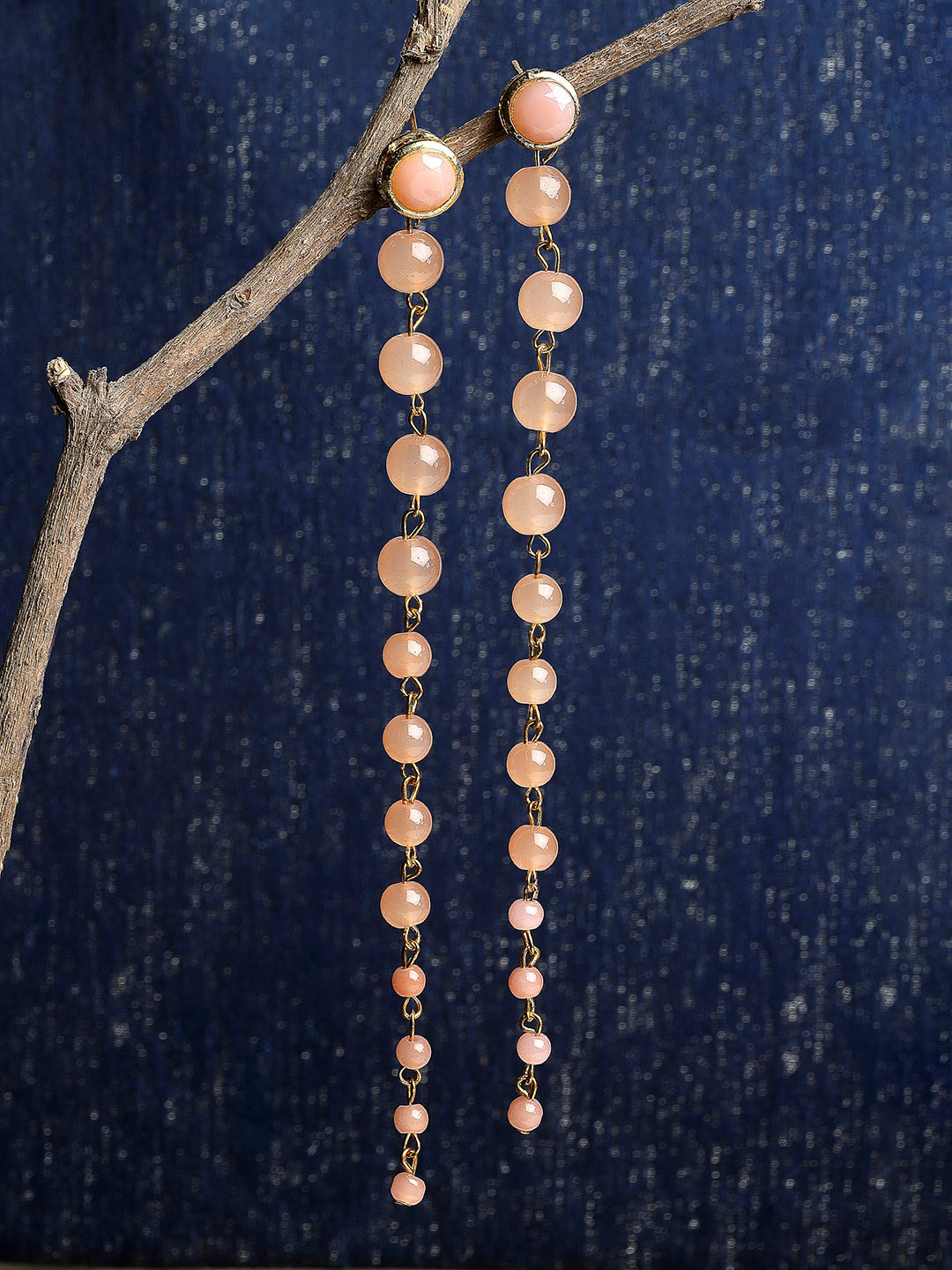 KARATCART Peach-Coloured Classic Studs Earrings