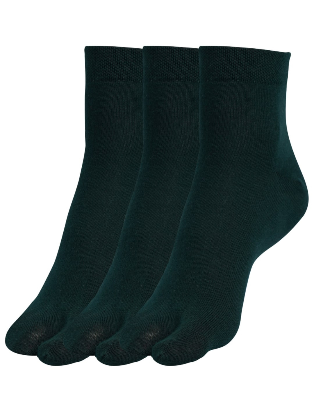 N2S NEXT2SKIN Women Green Pack of 3 Above Ankle Length Cotton Thumb Socks