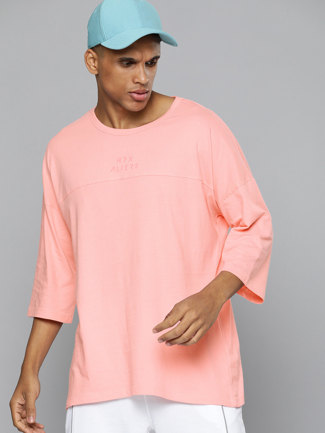 HRX By Hrithik Roshan Lifestyle Men Quartz Pink  Brand Carrier Oversized T-shirt