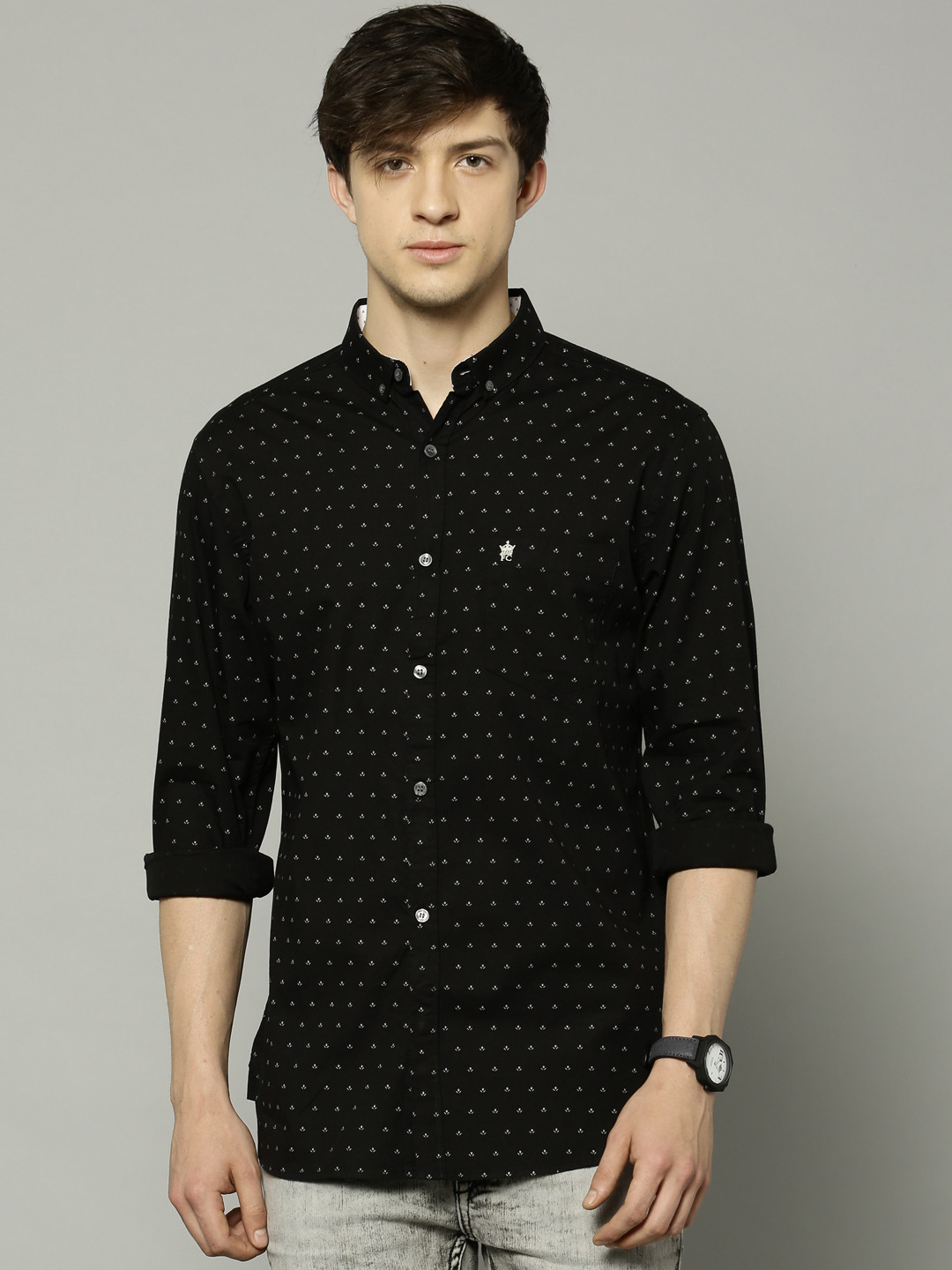 Printed Slim Fit Casual Shirt - Shirts 