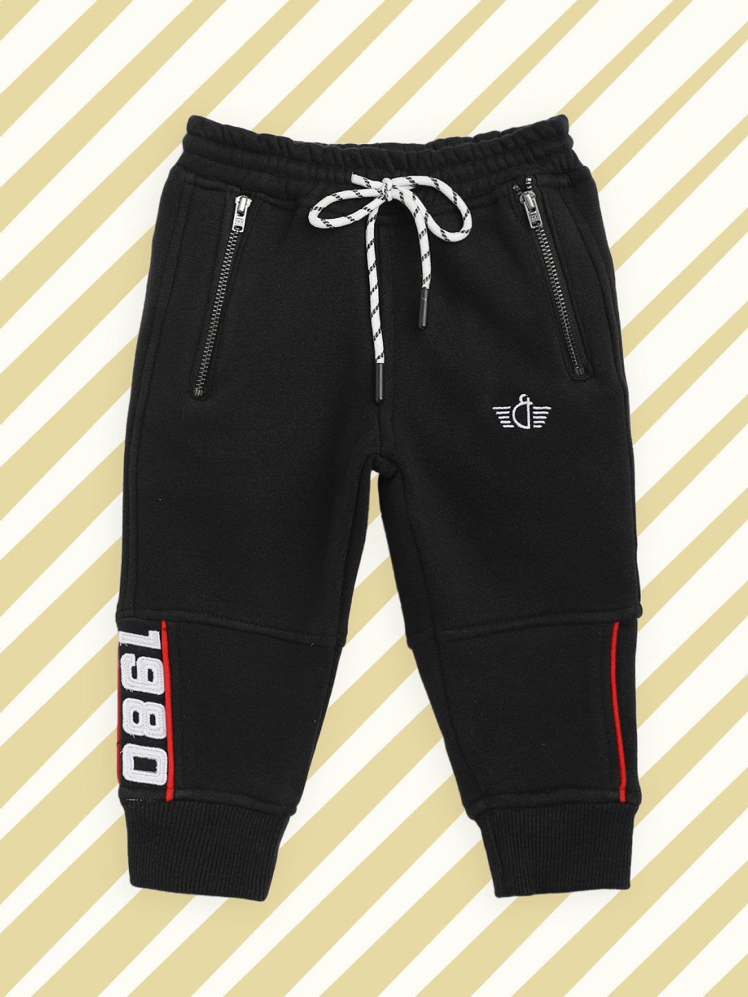 Gini and Jony Boys Black Solid Joggers