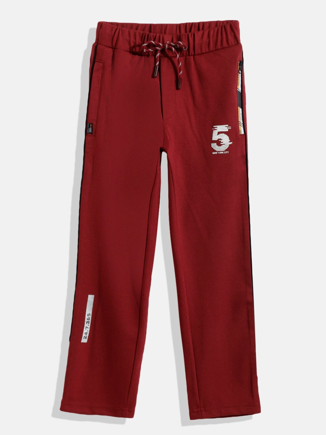 Monte Carlo Boys Maroon Printed Detail Track Pants
