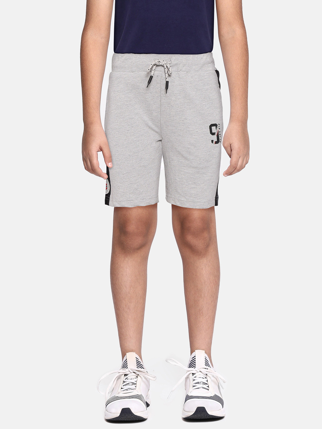 Monte Carlo Boys Grey Melange Solid Shorts