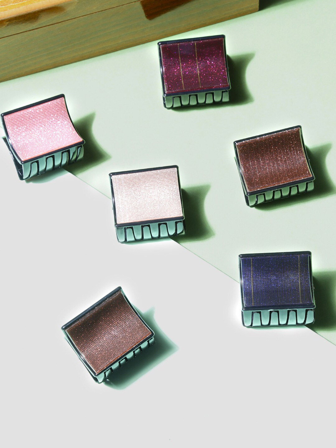 Yellow Chimes Women Set of 6 Brown & Peach Claw Clip