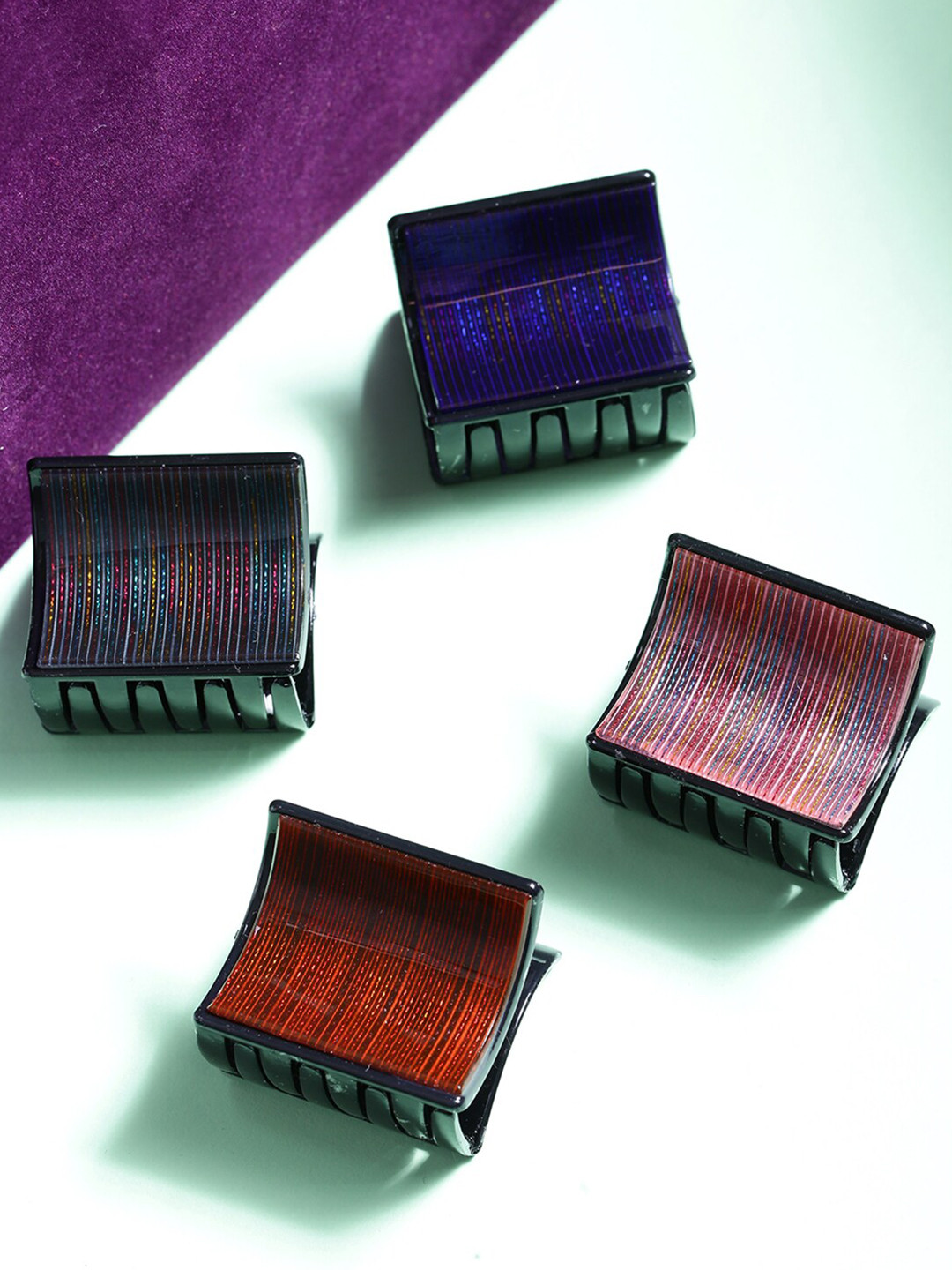 Yellow Chimes Women Multi Color Set Of 4 Claw Clips