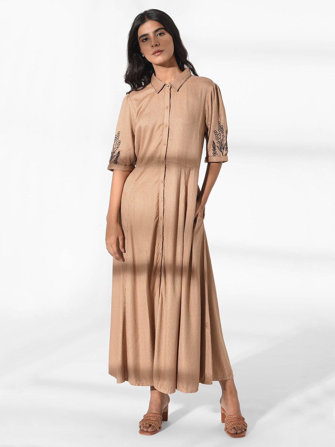 W Women Brown Maxi Dress