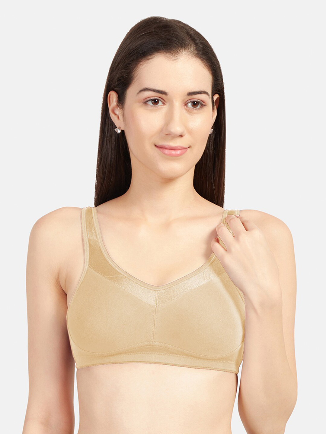 Sonari Nude-Coloured Solid Non-Padded T-Shirt Bra