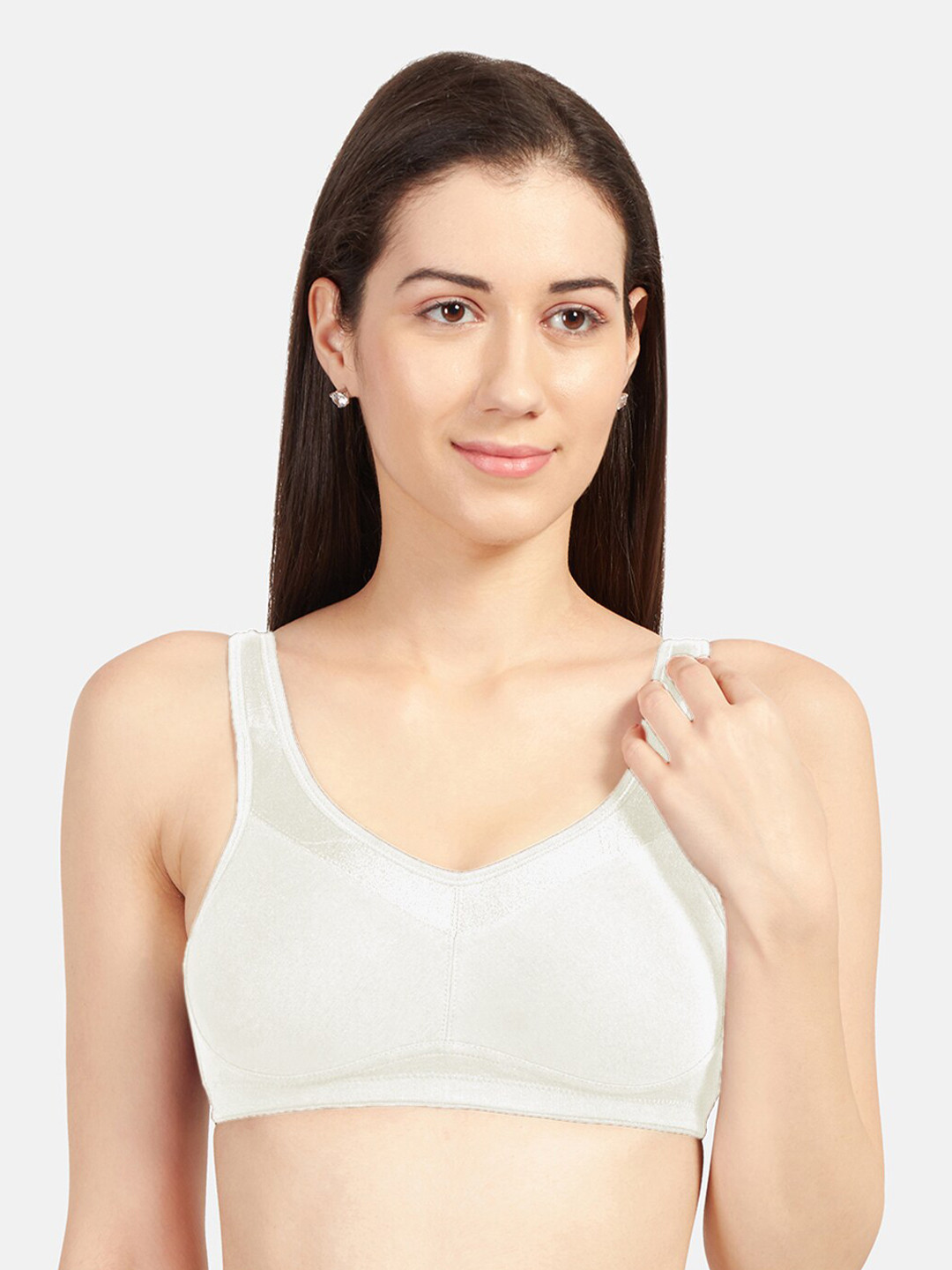 Sonari White Full Coverage Non Wired Non Padded Regular Bra
