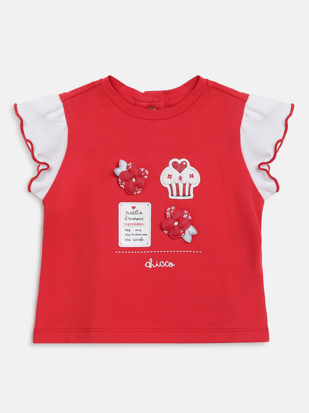 Chicco Girls Red Printed T-shirt