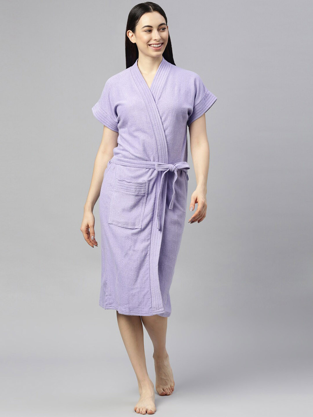 GOLDSTROMS Women Lavender Solid Bath Robe
