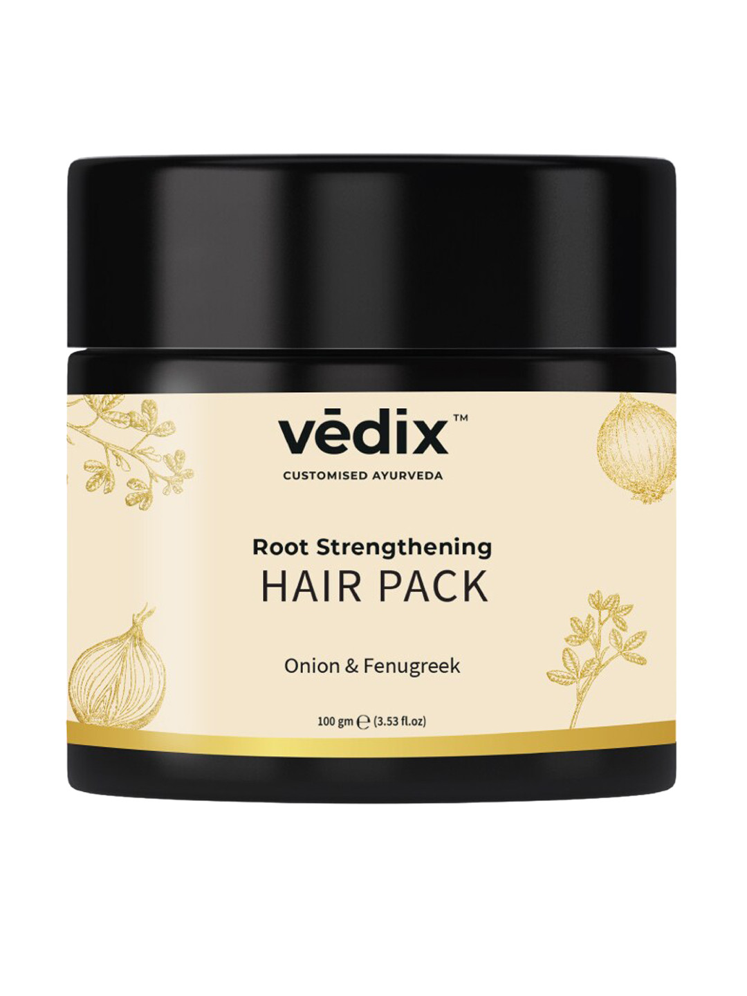 VEDIX Customised Ayurveda Onion & Fenugreek Root Strengthening Hair Pack Powder 100 gm