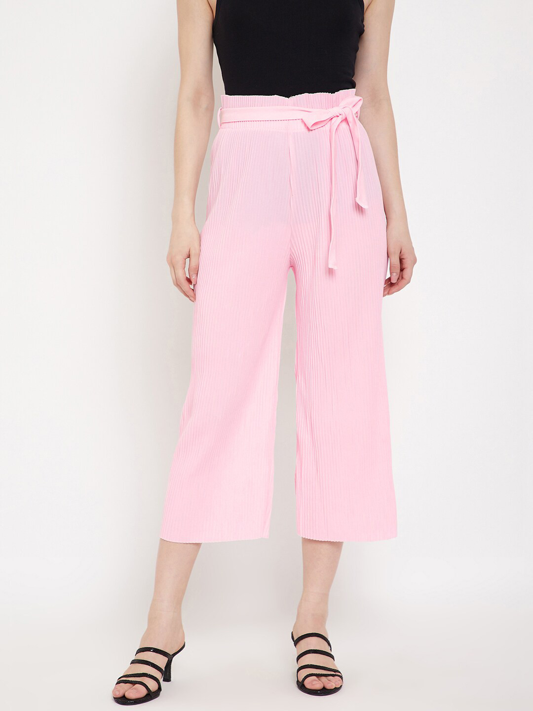 Camey Women Pink Solid Culottes