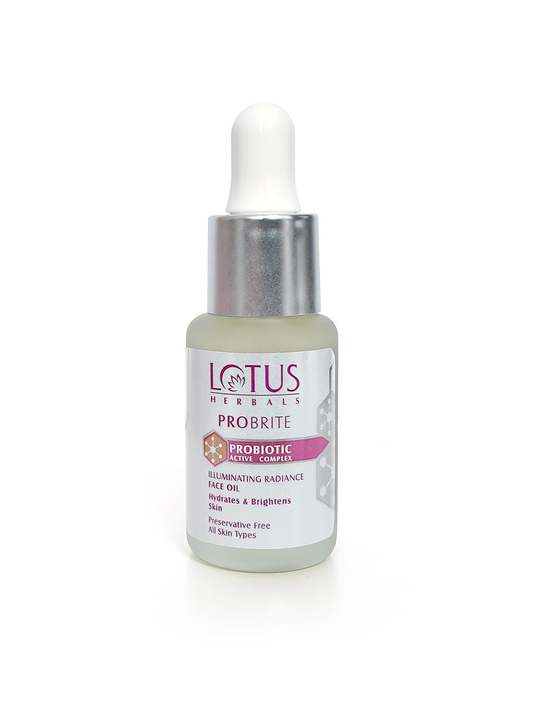 Lotus Herbals Probrite Illuminating Radiance Face Oil - Hydrates & Brightens Skin - 15 ml