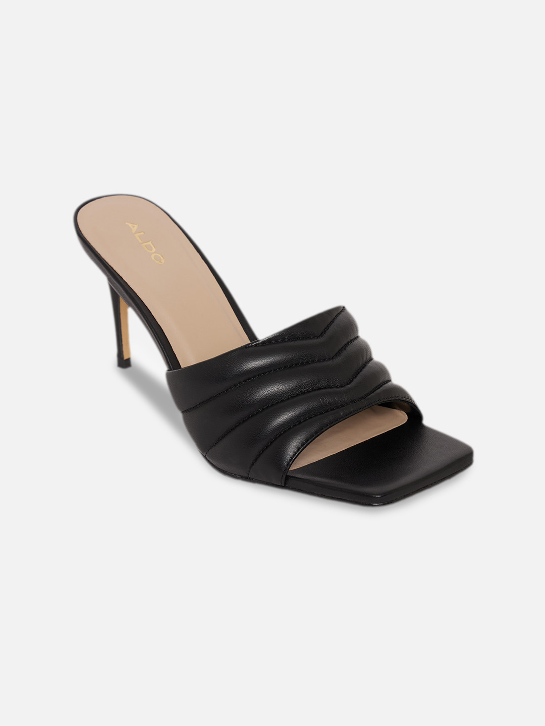 ALDO Black Leather Slim Heels