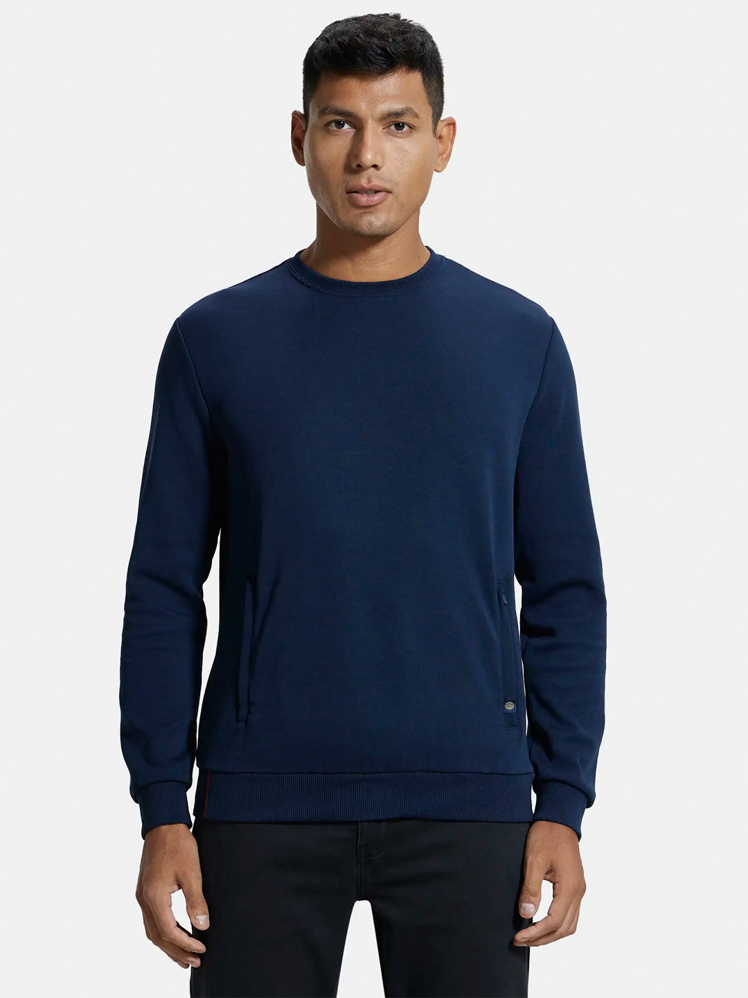 Jockey Combed Cotton Rich Plated Sweatshirt with Zipper Pockets-IM11
