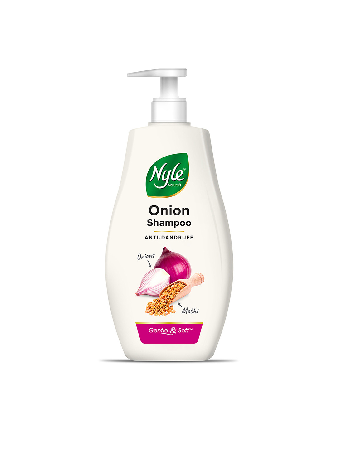 Nyle Naturals Onion &  Methi Anti Dandruff 2 In 1 Shampoo With Active Conditioner 800 ml