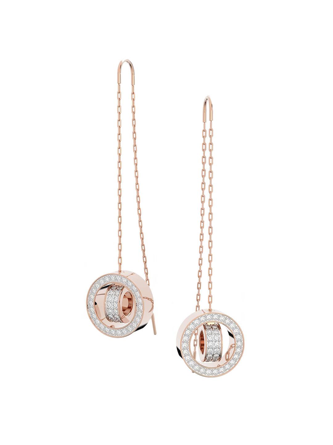 SWAROVSKI White & Rose Gold Contemporary Drop Earrings